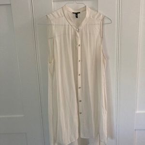 Eileen Fisher 100% silk button tunic